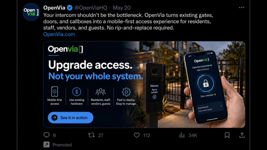 X promoted post Sally generated for OpenVia